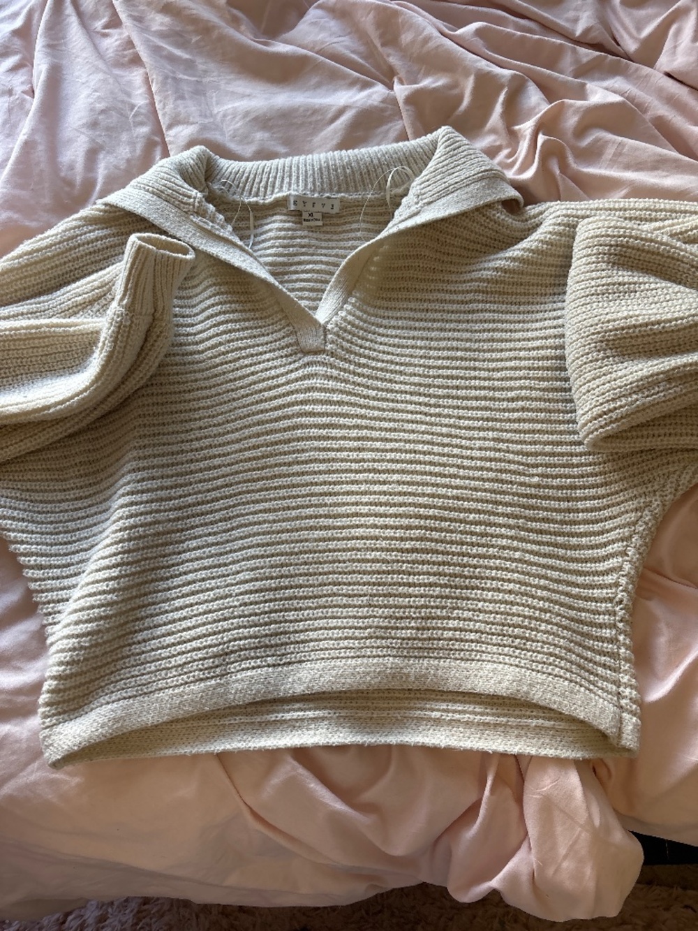 Cream V-Neck Sweater